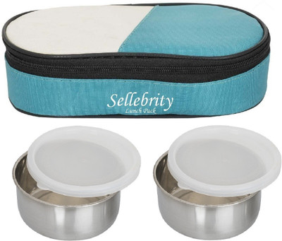 

Sellebrity Base 2 Containers Lunch Box(400 ml), Green