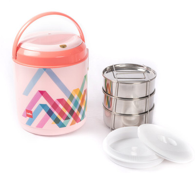 

Cello 134636 3 Containers Lunch Box(800 ml), Pink