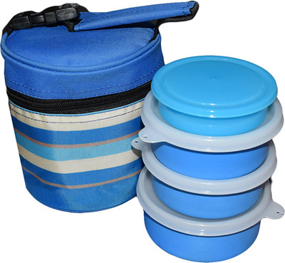 

TG Shoppers Soft Plus 4 Containers Lunch Box(900 ml), Blue