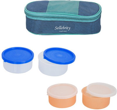 

Sellebrity Combo Royal Blue Green 4 Containers Lunch Box(800 ml), Multicolor