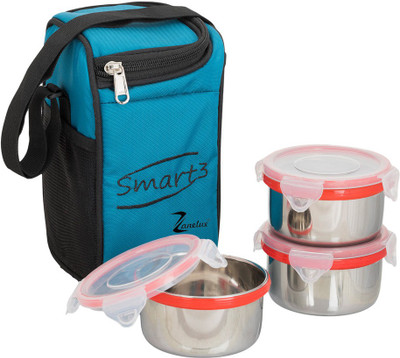

Zanelux SMART 3 3 Containers Lunch Box(900 ml), Multicolor