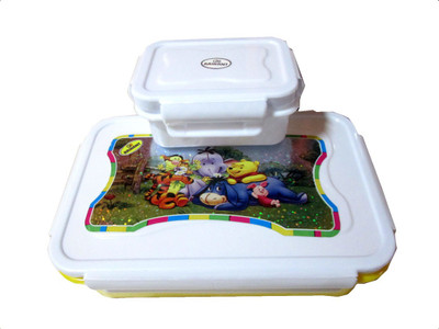 

Goldcave Print Design Leak Proof Lunch Box 2 Containers Lunch Box(500 ml), Multicolor