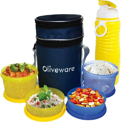 

OLIVEWARE LB36plus 4 Containers Lunch Box(1450 ml), Multicolor