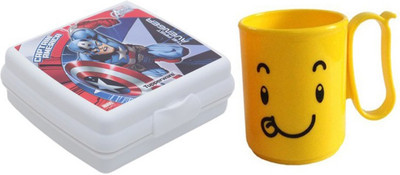 

Tupperware Captain America 2 Containers Lunch Box(650 ml), Multicolor