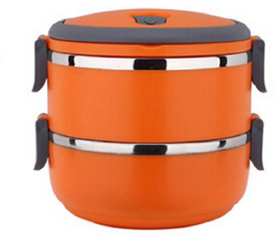 

Komfort Easy Lock Stainless Steel Lunch Box - Double Layer 2 Containers Lunch Box(1400 ml), Orange