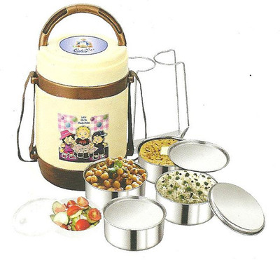 

CALVY A-STAR-4 4 Containers Lunch Box(350 ml), Multicolor