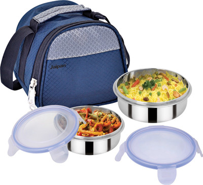

Jaipan JHP-1034 3 Containers Lunch Box(450 ml), Blue