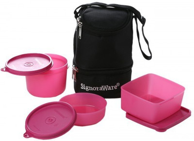 

Signoraware Trio -Pink (1130ml) 3 Containers Lunch Box(1130 ml)