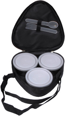 

Milton Tiffany 3 Containers Lunch Box(300 ml), Black