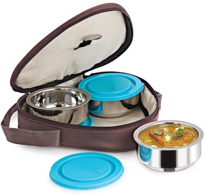 

Nano 9 Hexa Junior Insulated 3 Containers Lunch Box(675 ml), Silver