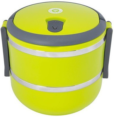 

Homio Double Layer Round Green 2 Containers Lunch Box(1400 ml)