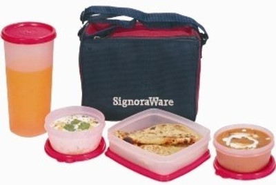 

Signoraware 519 4 Containers Lunch Box(1000 ml), Pink