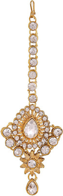 

Pink Rose Alloy Maang Tikka