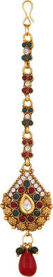 

Pink Rose Alloy Maang Tikka