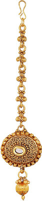 

Pink Rose Alloy Maang Tikka