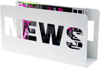 Present Time Rack Floor Standing Magazine Holder(White, Stainless Steel) available at flipkart for Rs.1699