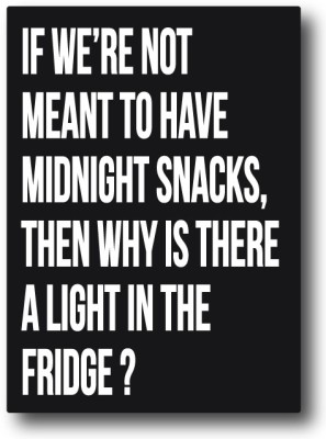 NOURiSH Midnight Snacks Fridge Magnet Pack of 1(Black)