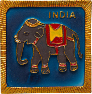 Temple Trees Indian Elephant Fridge Magnet Pack of 1(Multicolor)