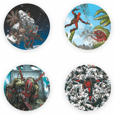 

Marvel Deadpool Dino pack of 4 (Officially Licensed) Fridge Magnet Pack of 4(Multicolor)