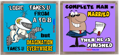 

Thoughtroad COMPLETE MAN MARRIED LOGIC Fridge Magnet Pack of 2