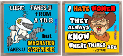 

Thoughtroad IMAGINATION I HATE WOMEN Fridge Magnet Pack of 2