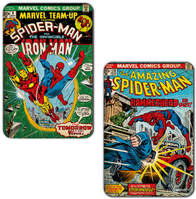 

Marvel Iron man-Spiderman (Officially Licensed) Fridge Magnet Pack of 2(Multicolor)