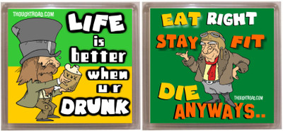 Thoughtroad Eat right-life is better Fridge Magnet Pack of 2