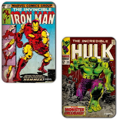 

Marvel Iron man- Hulk (Officially Licensed) Fridge Magnet Pack of 2(Multicolor)