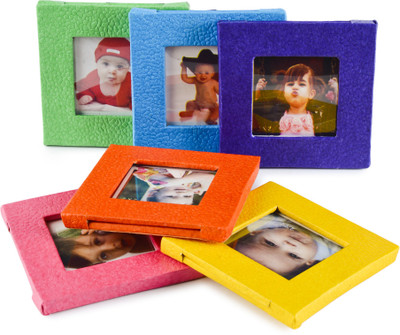 

Ecoleatherette Photo Frame Fridge Magnet Pack of 6(Multicolor)
