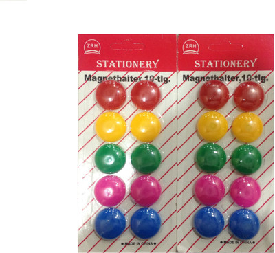 

DWeS 30mm Round Magnet Magnetic Paper Holder, Multipurpose Office Magnets Pack of 20(Multicolor)