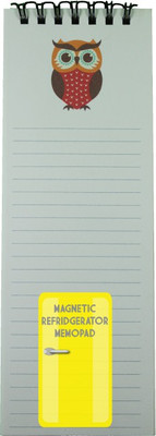 Nourish Owl - Magnetic Refrigerator Regular Memo Pad Ruled 50 Pages(White)