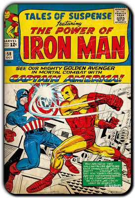 

Marvel Captain America Iron man pack of 1 (Officially Licensed) Fridge Magnet Pack of 1(Multicolor)