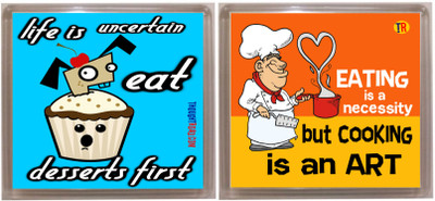 

Thoughtroad Eat desserts an art Fridge Magnet Pack of 2
