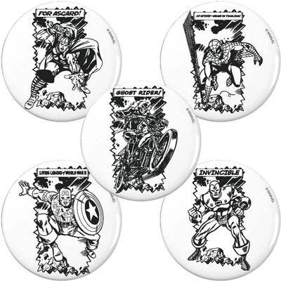 

Marvel Comics Avengers sketch pack of 5 (Officially Licensed) Fridge Magnet Pack of 5(Multicolor)