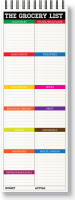 Nourish The Grocery List Regular Planner/Organizer Ruled 50 Pages(White)
