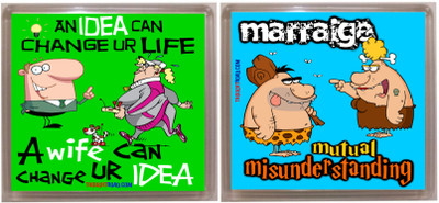 

Thoughtroad Change mutual idea Fridge Magnet Pack of 2