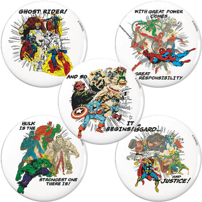 

Marvel Comics cast pack of 5 (Officially Licensed) Fridge Magnet Pack of 5(Multicolor)