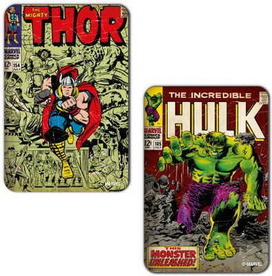 

Marvel Incredible hulk- Thor hammer (Officially Licensed) Fridge Magnet Pack of 2(Multicolor)