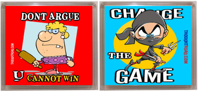 

Thoughtroad Change game dont argue Fridge Magnet Pack of 2