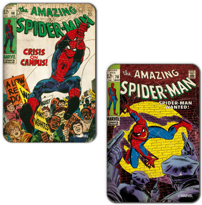 

Marvel Spiderman crisis (Officially Licensed) Fridge Magnet Pack of 2(Multicolor)