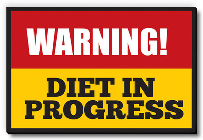 Seven Rays Warning Diet In Progress Fridge Magnet Pack of 1 Multicolor