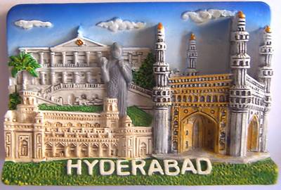 Temple Trees Hyderabad Scenery Fridge Magnet Pack of 1  (Multicolor)