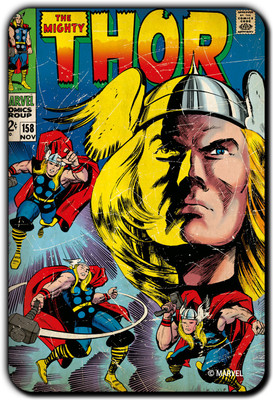 

Marvel Thor face pack of 1 (Officially Licensed) Fridge Magnet Pack of 1(Multicolor)