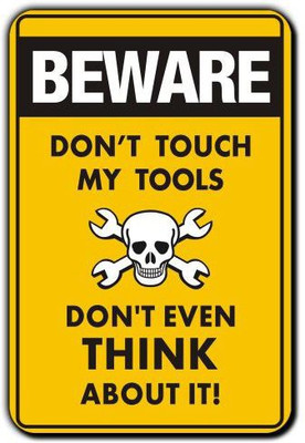 

Posterboy Beware- Don't touch my tools Fridge Magnet Pack of 1(Multicolor)