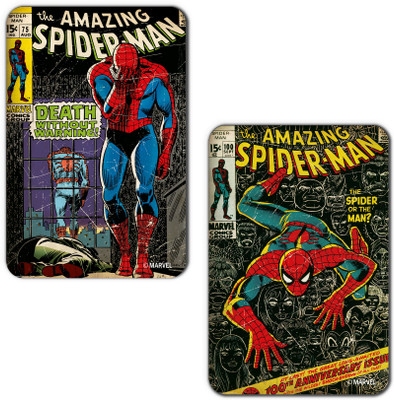 

Marvel Spiderman death warning (Officially Licensed) Fridge Magnet Pack of 2(Multicolor)