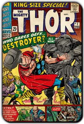 

Marvel Thor the destroyer pack of 1 (Officially Licensed) Fridge Magnet Pack of 1(Multicolor)