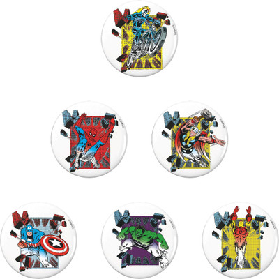 

Marvel Comics Avengers action pack of 6 (Officially Licensed) Fridge Magnet Pack of 6(Multicolor)