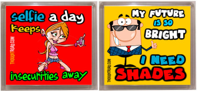 

Thoughtroad Selfie shades Fridge Magnet Pack of 2