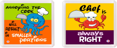 

Thoughtroad Love Overthinking Fridge Magnet Pack of 2(Multicolor)