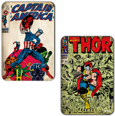 

Marvel Thor-captain America (Officially Licensed) Fridge Magnet Pack of 2(Multicolor)